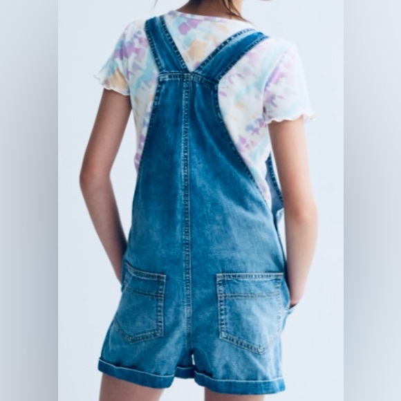 Girls Beautiful SO “Slouchy “ Classic Blue Short Overalls Size 16, Like New. - Picture 5 of 5
